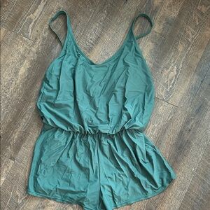 Ellen Tracy Women’s One piece swimsuit Romper Size 12 Sage Green‎